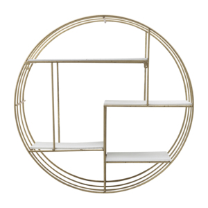 Mensola rotonda da parete con struttura in metallo per soggiorno, ingresso, decorazione e organizzazione degli oggetti - Product Image 4