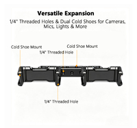 Support de diffusion en direct à triple caméra en alliage d'aluminium avec filetage 1/4'' et griffe porte-accessoire, support d'extension multi-appareils 88218 OEM