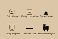 Câble de données USB-A vers Type-C magnétique de haute qualité, câble de charge rapide pour écouteurs