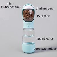 Petop Vente en gros, distributeur d'eau pour animaux de compagnie 3 en 1, bouteille portable avec bol pliable, distributeur de sacs à excréments, antidérapant pour chien, chat, voyage