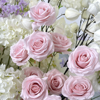 Bande de mousse florale en soie mélangée, faite à la main, style naturel réaliste, pour mariage, Saint-Valentin, fête des Mères, chemin de table ou de couloir