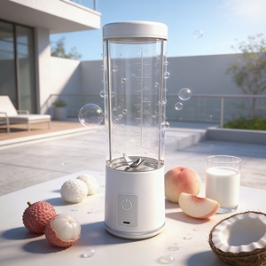 เครื่องปั่นสมูทตี้แบบพกพา 500 มล. ชาร์จด้วย USB/แบตเตอรี่ ปราศจากสาร BPA ป้องกันการรั่วซึม บดน้ำแข็งได้ ทนทาน โหมดเทอร์โบ เหมาะสำหรับใช้ในบ้าน เดินทาง และในรถยนต์ - Product Image 2