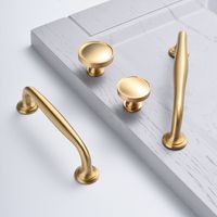 Poignées de meuble en laiton doré, quincaillerie pour porte de meuble, armoire, tiroir, poignée en laiton massif