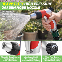 Pistolet d'arrosage de jardin en métal robuste SUNSHINE avec modes de pulvérisation réglables pour l'arrosage des plantes et le lavage de voitures, logo personnalisé