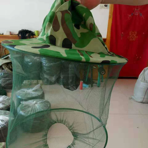 Cappello da Apicoltore Pieghevole Portatile Anti-Insetti e Anti-Zanzare in Poliestere Mimetico con Sciarpa, Capacità 1L, Cappello da Pesca - Product Image 2