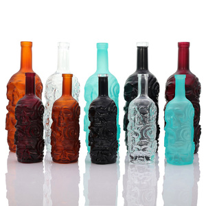 Bouteilles en verre personnalisées de 750 ml pour pulvérisation de peinture, formes et couleurs variées, pour spiritueux, vin, whisky, vodka, brandy, tequila – Bouteilles vides en verre clair - Product Image 5