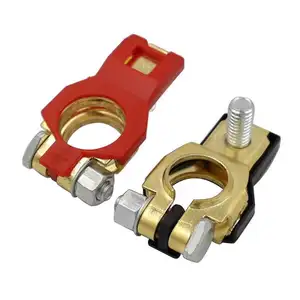 12V brass quick-release battery termina l clamp connector with cover positive and negative terminals