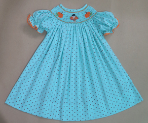 Vestidos Nuevos para Bebé Niña, Hechos a Mano, con Estampado de Puntos Azules, Vestidos de Calabaza Turca para Niños, Vestido de Acción de Gracias - Product Image 4