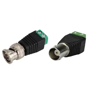 Mini connecteur coaxial BNC mâle/femelle, 1 paire, connecteur balun vidéo UTP, adaptateur DC pour caméra de surveillance CCTV, système CCTV