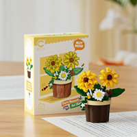 Marée musique crée des Moments floraux Mini-particule bricolage Puzzle en plastique blocs de construction Roses tournesols préservés fleur jouets
