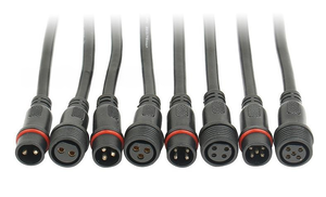 Водонепроницаемый разъем QUANWEI 2pin (штекер-гнездо) для наружного светодиодного освещения, черный кабель - Product Image 2