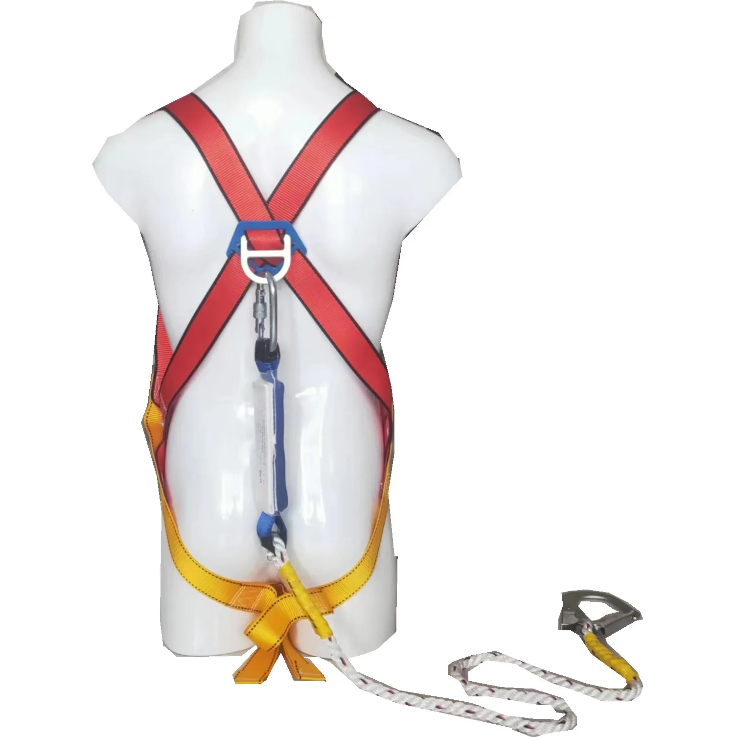 حزام لسلامة كامل الجسم مع خطاف مفرد يمكن تعديله عند التسلق من ثلاث نقاط لمنع السقوط