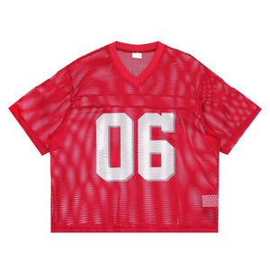 Venta al por mayor sublimación personalizada en blanco Retro American College Football Jerseys Boxy recortada Top Mesh Football Jersey - Product Image 2
