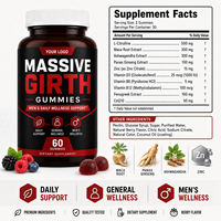 Gummies MASSIVE GIRTH OEM pour la vitalité masculine avec Maca, Ashwagandha, Ginseng, Zinc – Complément alimentaire à base de plantes