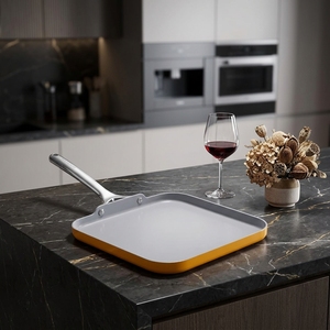 Ensemble de casseroles et poêles écologiques en aluminium pour steak, carrées, antiadhésives, pour cuisine extérieure, barbecue, pizza, grill, <span class=keywords><strong>friteuse</strong></span> et réchaud alimentaire - Product Image 1