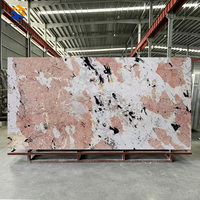 KT STONE Rosa Pandora Marmor Luxus-Steinplatte, Rosa-Weißer Marmor für Villa TV-Wand & Kücheninsel-Projekte