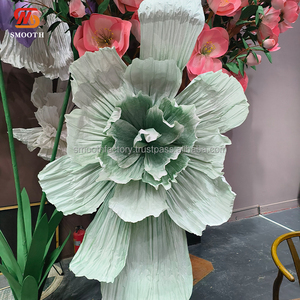 LEDA Wedding Events Decor Supplies Handmade Artificial <b>Paper</b> Green Organza Soft Giant Flower for Wedding Party - Product Image 4