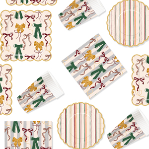 DAMAI - Juego de Vajilla Desechable con Diseño de Nudos para Fiestas, Platos de Papel para Postre, Vasos, Servilletas, Decoración para Fiestas de Niñas - Product Image 4