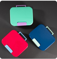 Boîte à lunch en plastique PP épaissi, améliorée, amovible, sans BPA, compatible micro-ondes et lave-vaisselle, écologique, chauffable, avec poignée et fermeture à un bouton