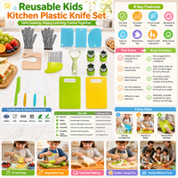 Ensemble de couteaux en plastique pour enfants réutilisables avec logo personnalisé, ensemble d'outils de découpe pour la cuisine, sûrs pour les enfants