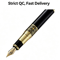 Vente en gros d'usine de stylos promotionnels d'affaires en métal noir perle stylos de signature publicitaire créatifs avec impression de logo personnalisé