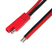 موصل SAE أحمر ثنائي السن مع كابل طاقة مطلي بالقصدير 18AWG PVC 300 مم للسيارات والمحركات والألواح الشمسية والبطاريات