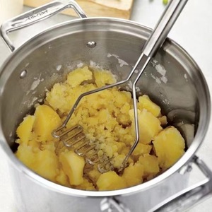 Triturador de patatas de acero inoxidable, herramienta manual de cocina para triturar patatas y comida para bebés - Product Image 4