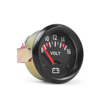 Harga Pabrik Voltmeter Mekanik Mobil 2 Inch 52mm 8-16V Pengukur Tegangan Volt Hitam Instrumen Pengukur Mobil