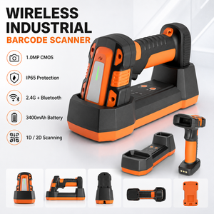 Escáner Industrial Inalámbrico 1D 2D 2.4G, Lector de Códigos QR y de Barras, Alcance de 80m, IP65, 3400mAh, con Base de Carga - Product Image 2