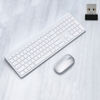 İnce Şarj Edilebilir 2.4G Kablosuz Klavye ve Mouse Seti - Tam Boy 114 Tuşlu Type-C Şarjlı Ergonomik Tasarım Ofis ve Ev İçin