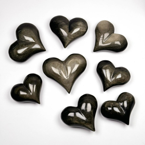 Piedra de Obsidiana Dorada en Forma de Corazón, Piedra de la Preocupación para Sanación Energética, Cristal de 60mm, Precio - Product Image 3