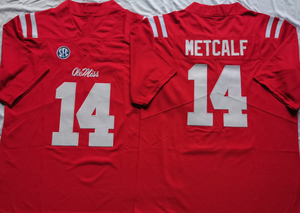 2026 Groothandel Hoge Kwaliteit Goedkope College Team Ole Miss Rebels # <span class=keywords><strong>2</strong></span> Darts # 14 Metcalf geborduurde herentruien - Product Image 6