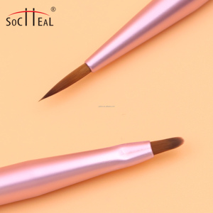 Pennello Universale per Nail Art con Manico in Acrilico Rosa, Ghiera Rosa e Setole in Nylon per Design Unghie - Product Image 6