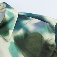 Chemise imprimée rétro décontractée et tendance à manches longues en satin, nouvelle collection printemps 2026, vente en gros