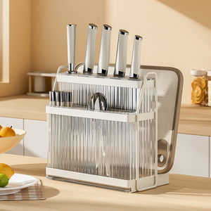Countertop Knife Holder Multi-purpose Portable Installation-free Square Design For Kitchen Storage - Product Image 4
