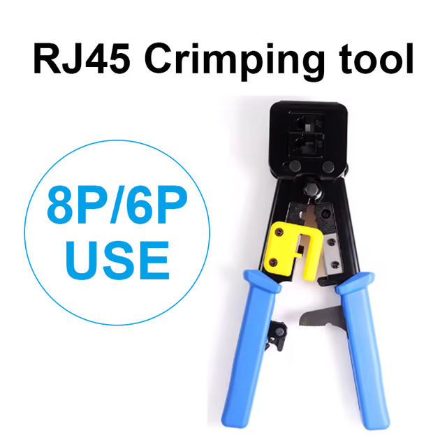 RJ45 Through Network Cable Crimper Manual Cutting & Crimping Tool with Steel Material OEM Customized Support