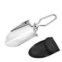 Mini pelle pliante en acier inoxydable avec sac de ceinture pour le camping