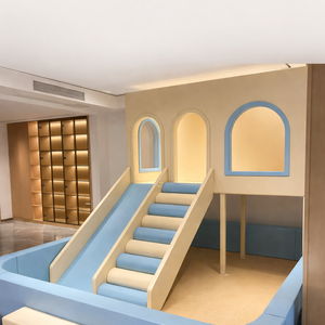 Diseño de estructura de acero duradero Equipo de patio interior para niños con áreas de juego suaves y áreas de diseño temático - Product Image 1
