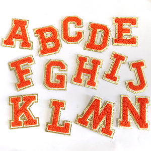 8CM A-Z 철 편지에 셔닐 편지 DIY 가방 의류 반짝이 수건 알파벳 문자 남자 여성을위한 셔닐 패치에 철 - Product Image 6