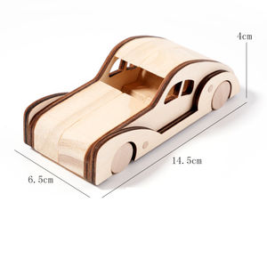 Diy Madera Color Graffiti Miniatura Coche Montessori Niños Entrenamiento Capacidad práctica para dibujar juguetes de madera para niños - Product Image 2