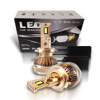Kit de Conversión de Faros LED Todo en Uno de 120W, Sistema de Enfriamiento de 2 Tubos de Cobre, Ventilador Silencioso -40 ° C~85 ° Decodificador de Rango de Trabajo C Incluido