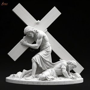 Église catholique chrétienne célèbre grande pierre sculpter jésus 14 Stations neuvième station marbre <span class=keywords><strong>blanc</strong></span> jésus <span class=keywords><strong>tombe</strong></span> troisième fois Sculpture - Product Image 6