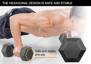 Bộ tạ tay lục giác cao cấp LINYIQUEEN, chất liệu cao su đen, dùng cho phòng tập thể dục - Product Image 4