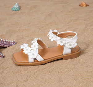 Nouvelles sandales d'été pour enfants, en cuir PU, à fleurs, mode, pour filles - Product Image 6