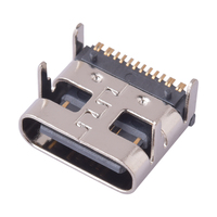 Connecteur USB Type C Femelle 16 broches à angle droit SMT, broches surélevées 2,0 mm, prise de données haute vitesse à charge rapide pour PCB