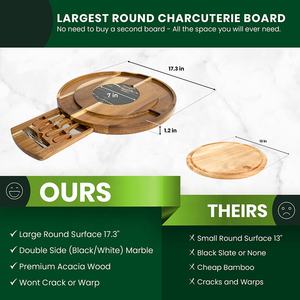 Planche à découper blanche Sublimation, pour viande et <span class=keywords><strong>fromage</strong></span>, <span class=keywords><strong>plateau</strong></span> en marbre, bois d'acacia, vente en gros - Product Image 2