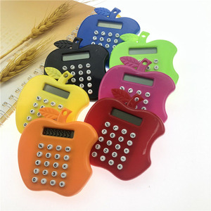 Mini Apple Shaped Calculator 8 Digit Portable For Students Kids ABS Material Battery Powered Colorful Design - Product Image 1