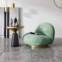 Fauteuil d'appoint pivotant moderne et confortable en tissu bouclé Sherpa Teddy Lambswool pour salon, chambre, bar - Vente en gros pour hôtels, structure métallique