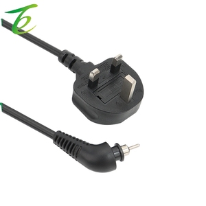 회전식 꼬리부분이 있는 영국 표준 AC 전원 코드 2심 영국 플러그 코드 3핀 검정색 전선 회전식 플러그 - Product Image 3