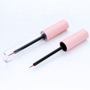Portable Thin Eyebrow Gel Container 10ml Pink Tube Round Shape Vials Makeup Packaging with Mascara Brush - Product Image 6